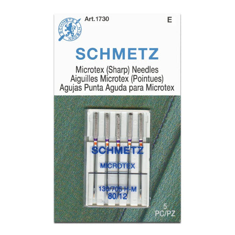 Schmetz Microtex (Sharp) 80/12 Machine Needles Art.1730 - 5 Pack