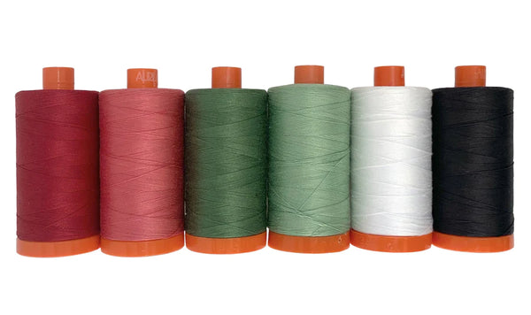 Christmas Night - Monique Jacobs Aurifil Collection of 6 Large (1300M) 50wt Spools