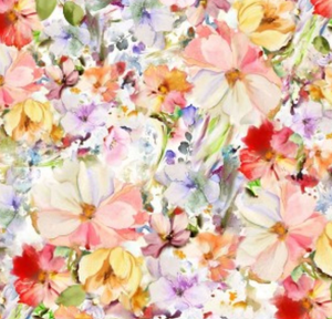 P&B Textiles Floral Arabesque Multi Print 108 inches wide  x 1.8 metre length - ARAW 4234 MU