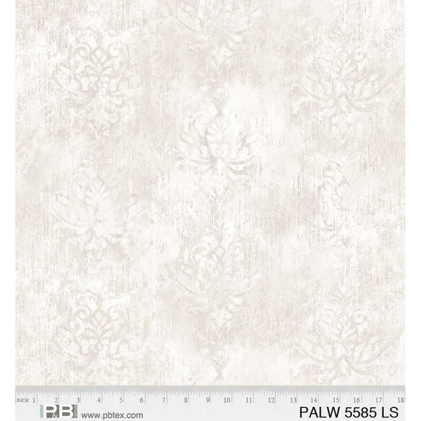 P&B Textiles Pallazzo Off White and Grey Damask 108" wide x 2.4 metre length