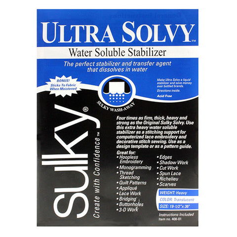 Sulky Ultra Solvy™ Water Soluble Stabilizer - Precut 1 Yard Pack