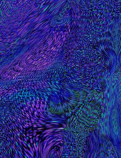 Midnight Run Feathered Swirly print by Chong-A Hwang CD1430 - Half Metre Cuts