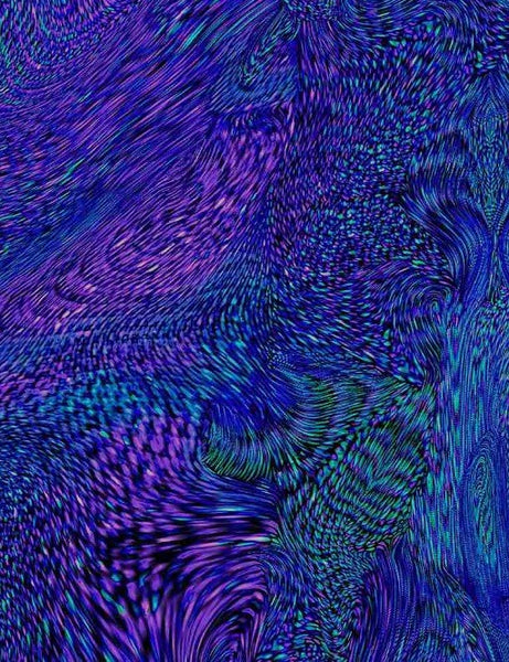 Midnight Run Feathered Swirly print by Chong-A Hwang CD1430 - Half Metre Cuts