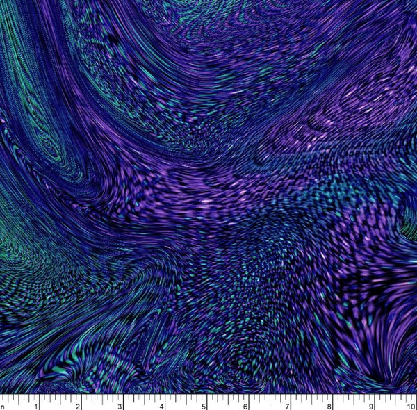 Midnight Run Feathered Swirly print by Chong-A Hwang CD1430 - Half Metre Cuts