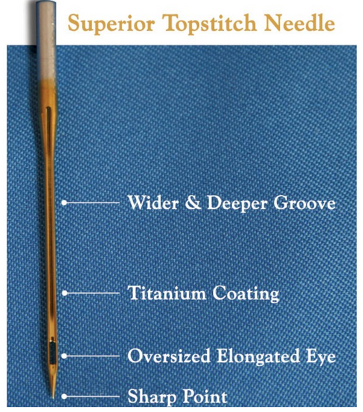 Superior Titanium-coated Topstitch # 90/14 Machine Needles - 5 Pack
