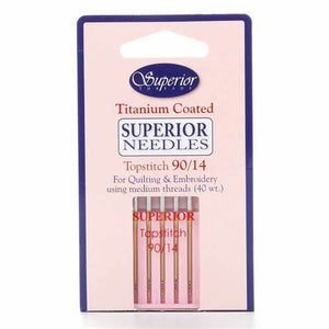 Superior Titanium-coated Topstitch # 90/14 Machine Needles - 5 Pack