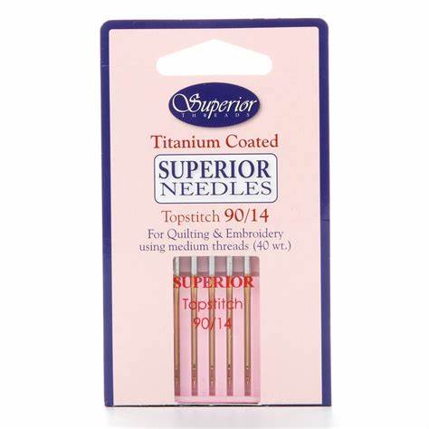 Superior Titanium-coated Topstitch # 90/14 Machine Needles - 5 Pack