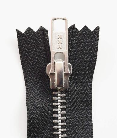 YKK 12 inches (30.5 cms) Size 5 Silver Aluminium Metal Closed End Zip - Black #580