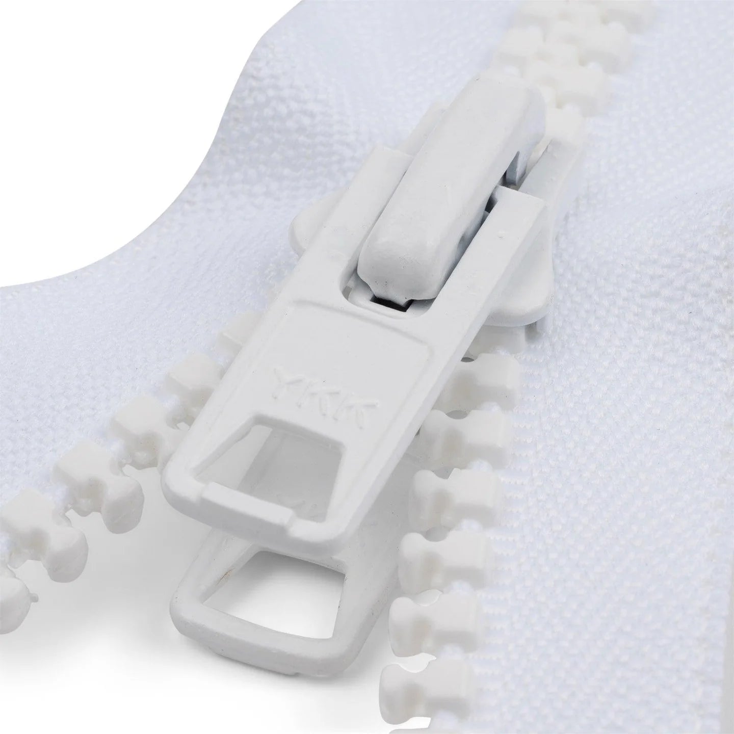 YKK Size 10 Molded Plastic Vislon Double Pull Open Ended 60 inch (152cms) Zip - White