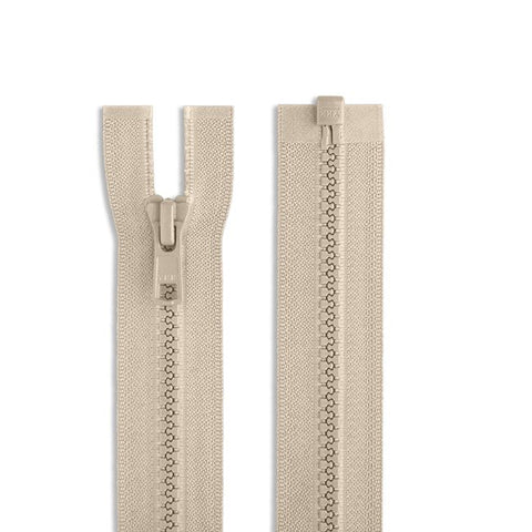 YKK Size 5 Open Ended Molded Plastic 20 inch (51cms) Jacket Zip - Beige #572