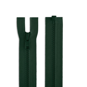 YKK Size 5 Open Ended Molded Plastic 14 inch (35.5cms) Jacket Zip - Green #530