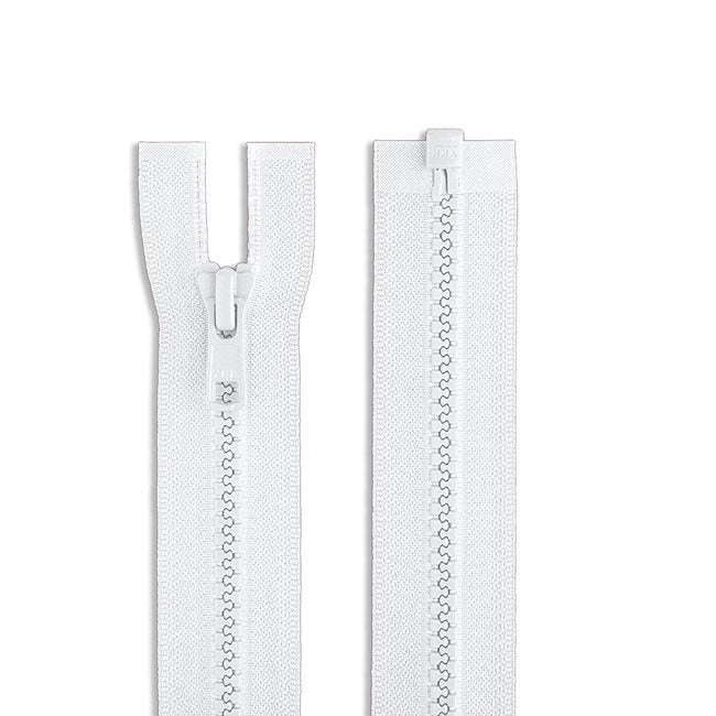 YKK Size 5 Open Ended Molded Plastic 14 inch (35.5cms) Jacket Zip - White 501
