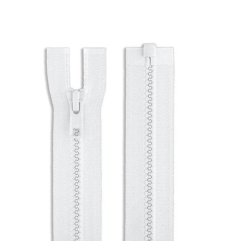 YKK Size 5 Open Ended Molded Plastic 14 inch (35.5cms) Jacket Zip - White 501