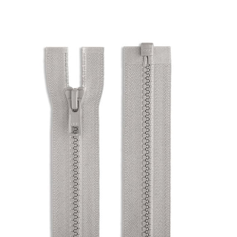 YKK Size 5 Open Ended Molded Plastic 20 inch (51cms) Jacket Zip - Light Grey #576