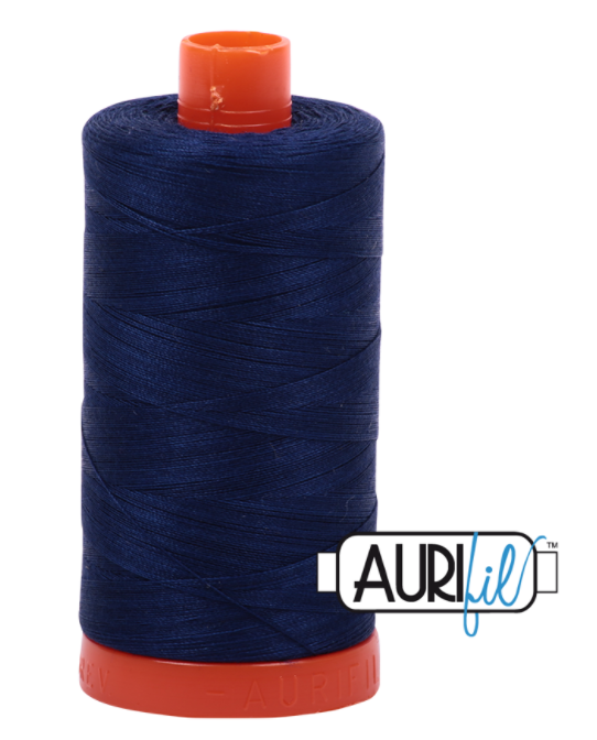 Dark Navy 2784 Aurifil 50wt Thread - 1300M Spool 100% Cotton 2ply Italian Thread