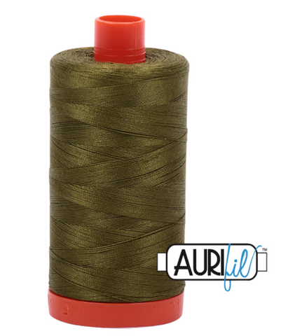 Very Dark Olive 2887 Aurifil 50wt Thread - 1300M Spool 100% Cotton 2ply Italian Thread
