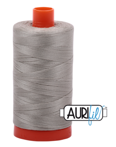 Light Grey 5021 Aurifil 50wt Thread - 1300M Spool 100% Cotton 2ply Italian Thread