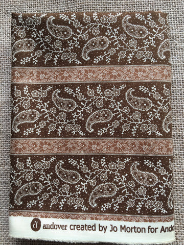 Emilie Rose by Jo Morton for Andover #7732 Brown Stripe - $7.00 Half Yard Cut