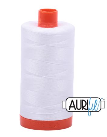 White 2024 Aurifil 50wt Thread - 1300M Spool 100% Cotton 2ply Italian Thread