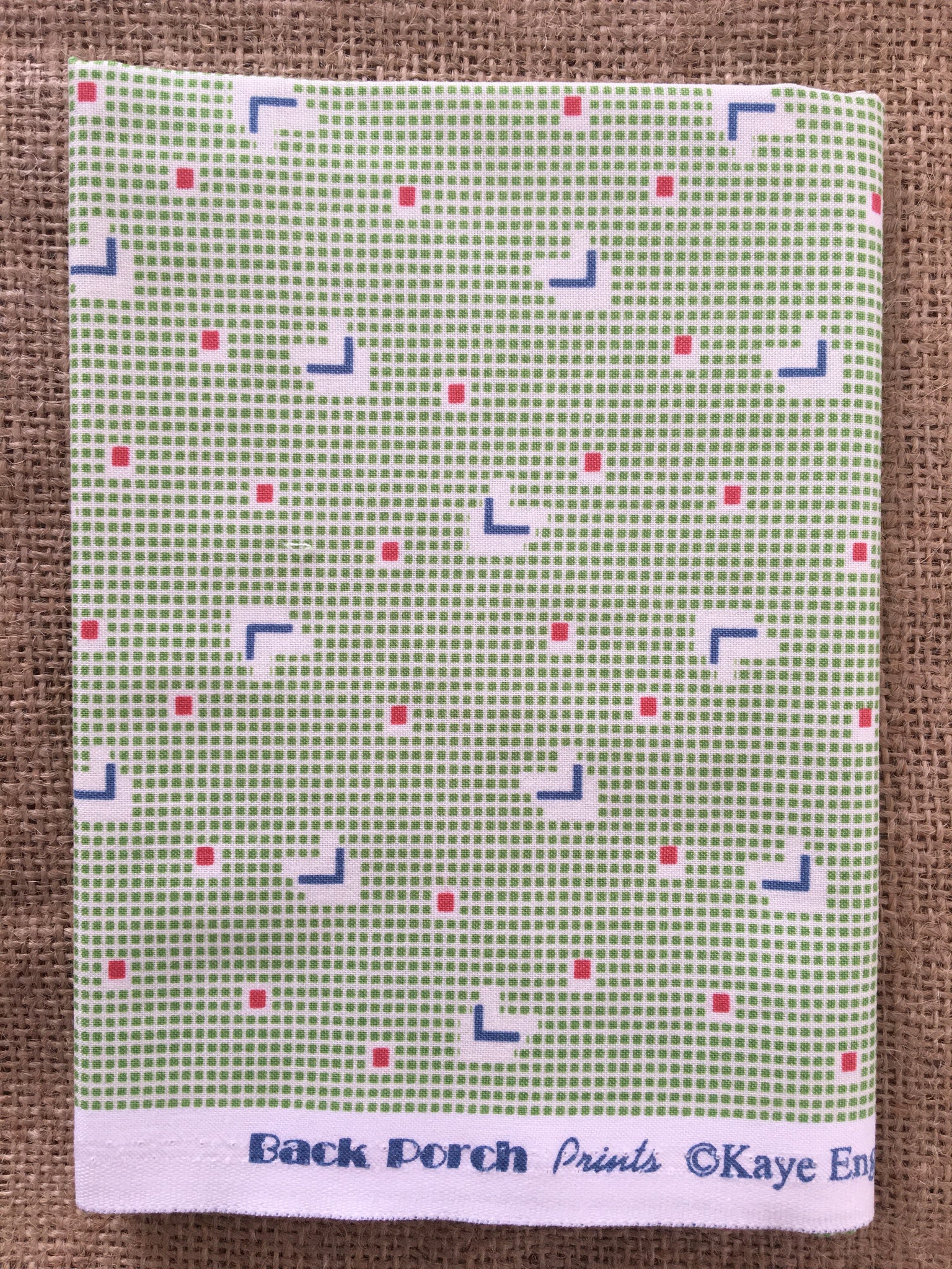 Back Porch 30's Reproduction Small Green Squares on White by Kaye England for Wilmington - $6.00 Half Yard CutPrints