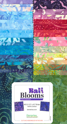 Bali Blooms 40 x 2 1/2" Strips - Triple Dyed Batiks