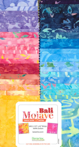 Bali Mojave 40 x 2 1/2" Strips - Triple Dyed Batiks