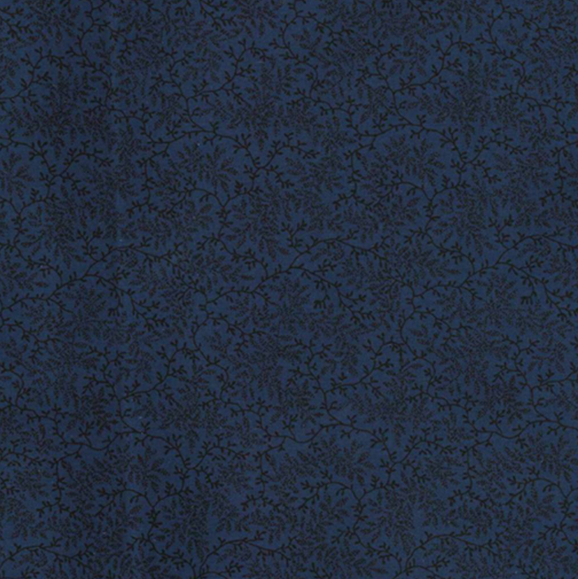 Benartex Delicate Vines Dark Blue 108 inches wide x 2.4 metres length - 0454W Colour 51