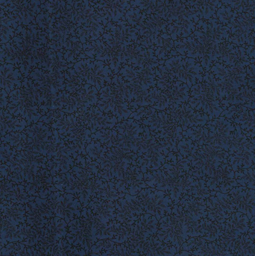 Benartex Delicate Vines Dark Blue 108 inches wide x 2.1 metres length - 0454W Colour 51