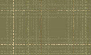 Dash Plaid Moss Flannel - Half Metre Lengths