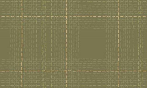 Dash Plaid Moss Flannel - Half Metre Lengths