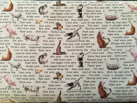 Yoga is for Everyone by Elizabeth's Studio 8302 Cream Background - Half Metre Lengths