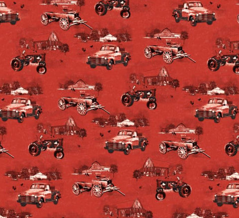 Holiday Homestead Farm Christmas Print  - Half Metre Cuts