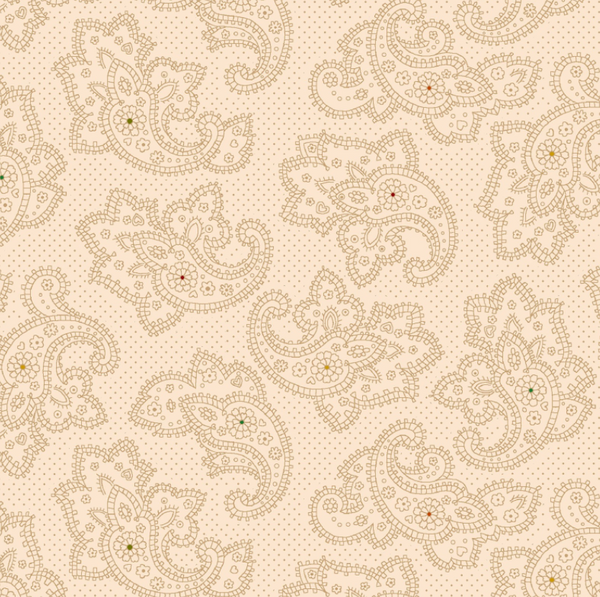 Henry Glass Parlor Pretties Foulard Paisley by Kim Diehl 108" wide x 2.8 metre length - 9502-44