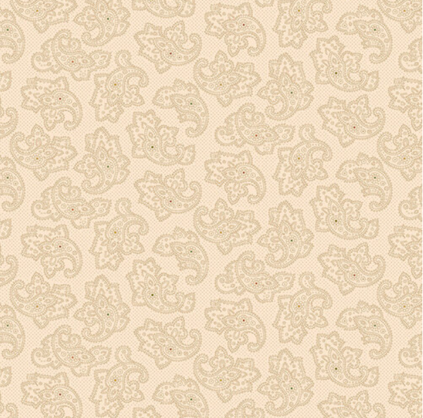 Henry Glass Parlor Pretties Foulard Paisley by Kim Diehl 108" wide x 2.8 metre length - 9502-44