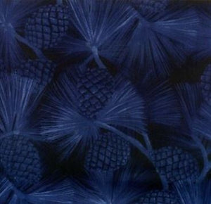 Outdoor Splendor Pine Cones Navy - Half Metre Lengths