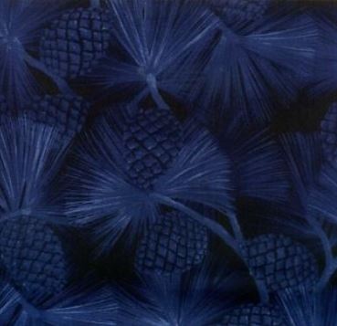 Outdoor Splendor Pine Cones Navy - Half Metre Lengths