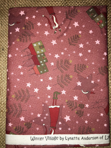 Winter Village Red Christmas Print by Lynette Anderson - $7.00 Half Yard Cut