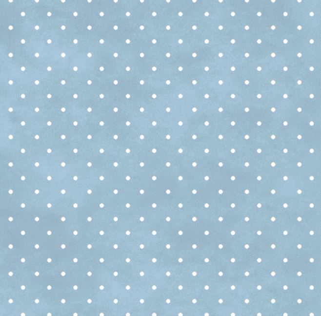Wild Rose White Pokka Dots on a Blue Background Flannel by Marti Michell - Half Metre Lengths