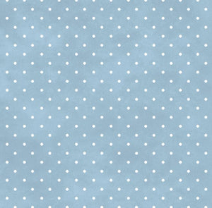 Wild Rose White Pokka Dots on a Blue Background Flannel by Marti Michell - Half Metre Lengths
