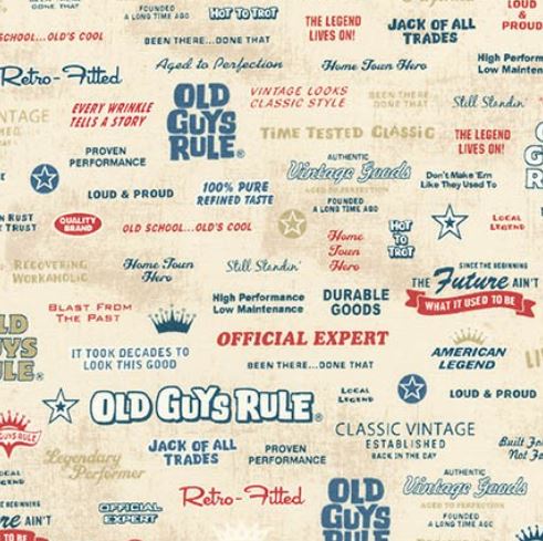 Old Guys Rule Logo Natural - Half Metre Lengths