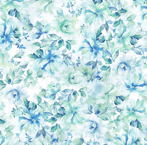 P&B Textiles Digital Emma 04400-T Teal Floral Print 108 inches wide  x 2.4 metre length