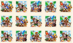 Cats and Dogs Beach Selfies 23" Panel