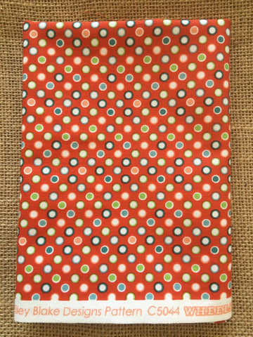 Multi-coloured Dots C5044 Red Background - Wheels 2 by Riley Blake - $6.00 Half Yard Cut