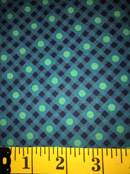 Vintage Made Modern Geometric 2472 Teal Background - Half Metre Cuts
