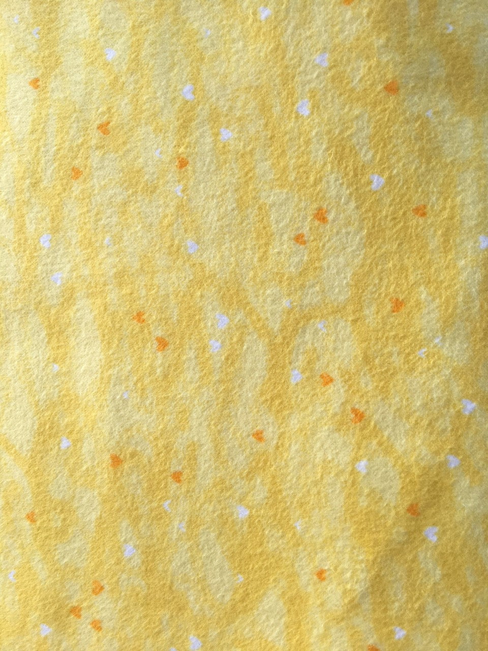 Baby Bunting Yellow Small Hearts Flannel - Half Metre Lengths