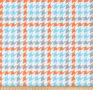 Cozy Cotton Bermuda Houndstooth on White Background - Half Metre Lengths