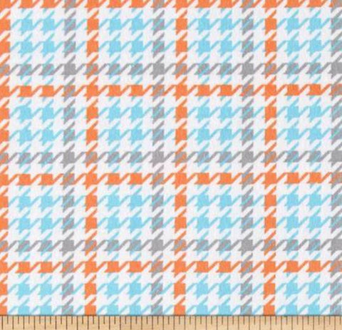 Cozy Cotton Bermuda Houndstooth on White Background - Half Metre Lengths