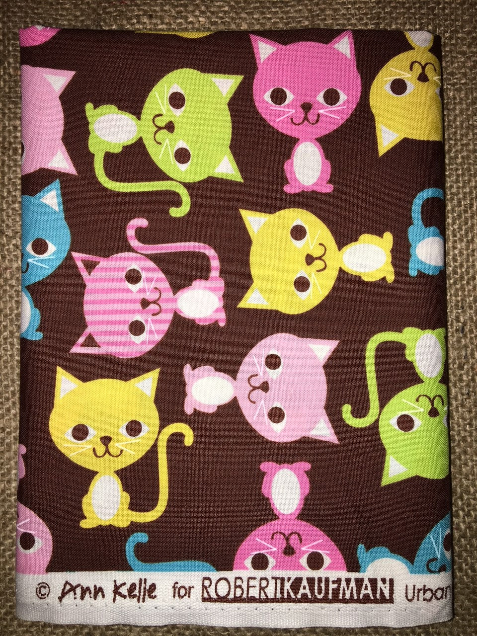 Urban Zoologie #11508 Cats on Brown Background by Ann Kelle for Robert Kaufman - $5.00 Half Yard Cut