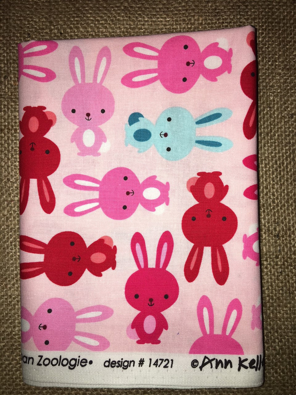 Urban Zoologie #14721 Rabbits on Pink Background by Ann Kelle for Robert Kaufman - $5.00 Half Yard Cut