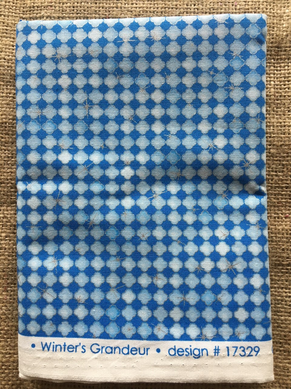 Winter's Grandeur by Robert Kaufman - Christmas Metallic 17329 Blue - $6.00 Half Yard Cut